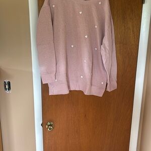 Pink Heart Patterned Women's Sweater